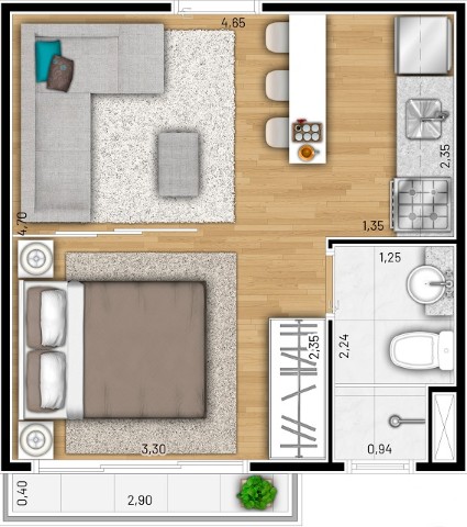 Apartamento, 1 quarto, 26 m² - Foto 19