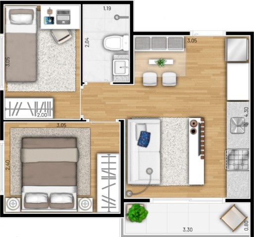 Apartamento, 1 quarto, 26 m² - Foto 21