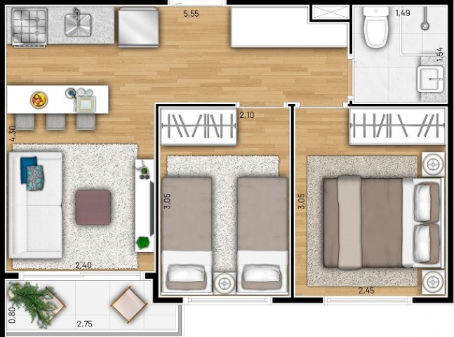 Apartamento, 1 quarto, 26 m² - Foto 22