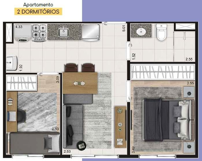 Apartamento, 2 quartos, 36 m² - Foto 21