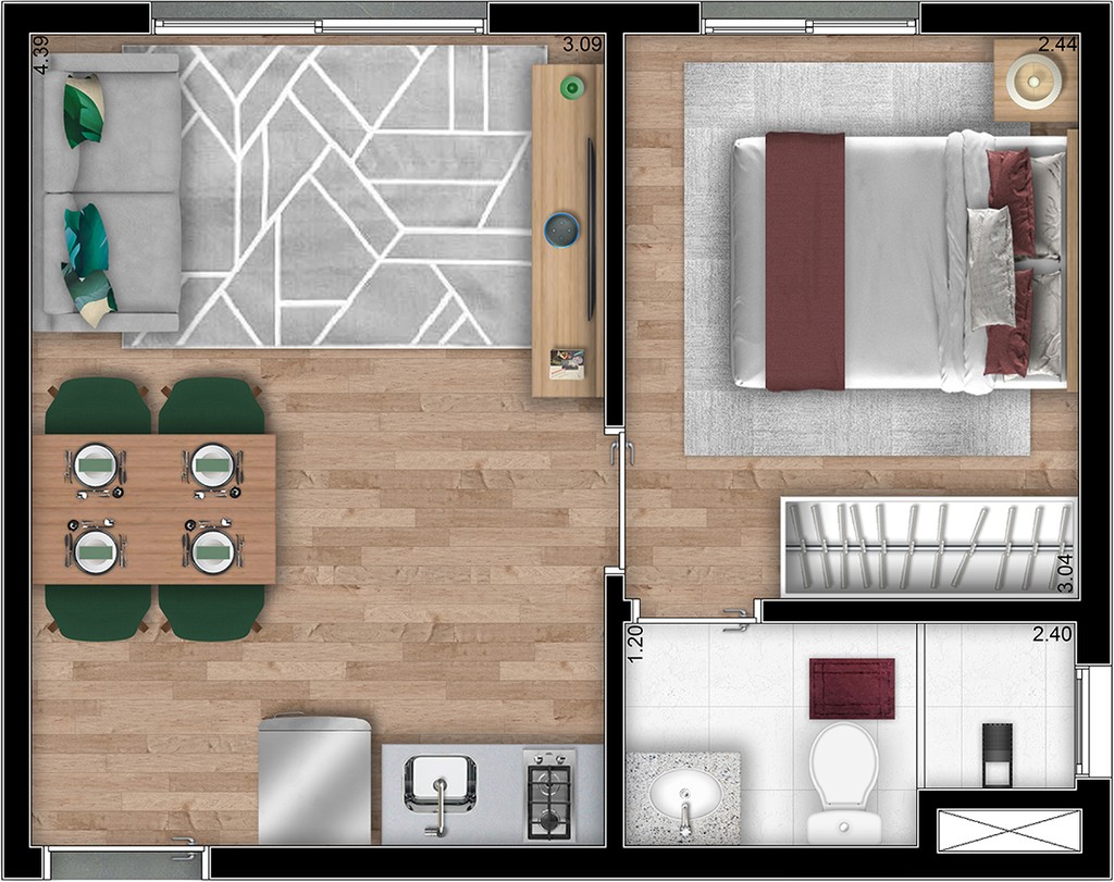 Apartamento, 2 quartos, 34 m² - Foto 20