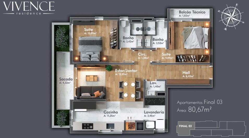 Apartamento à venda com 2 quartos, 80m² - Foto 6