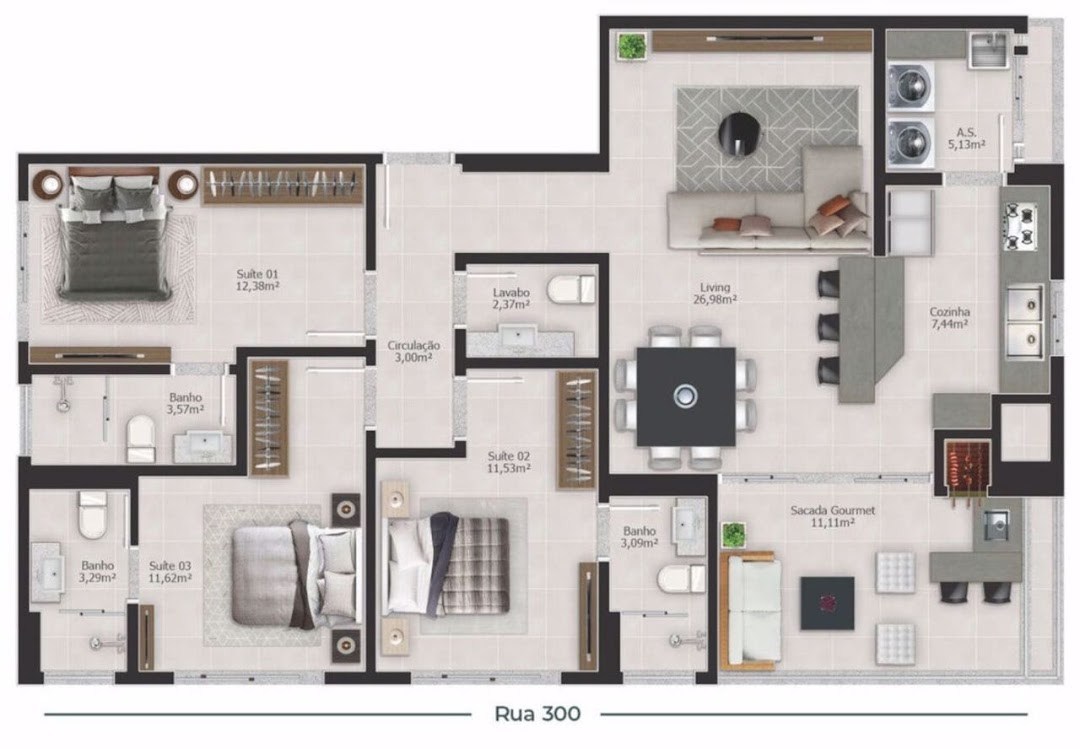 Apartamento, 3 quartos, 115 m² - Foto 3