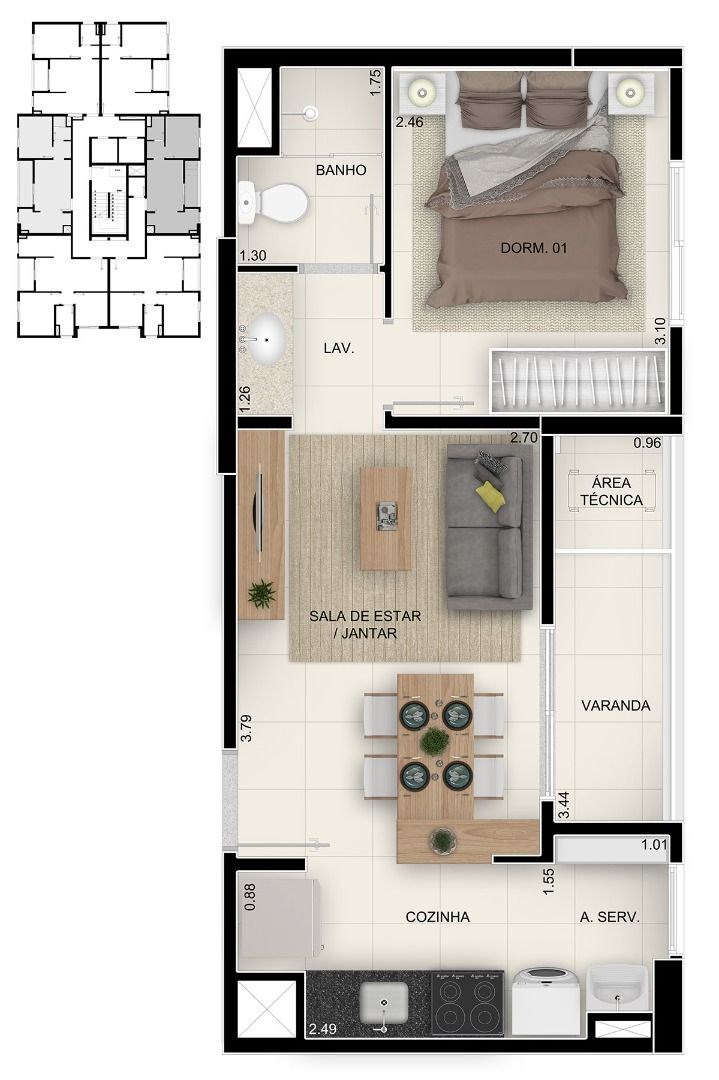 Apartamento, 1 quarto, 35 m² - Foto 36