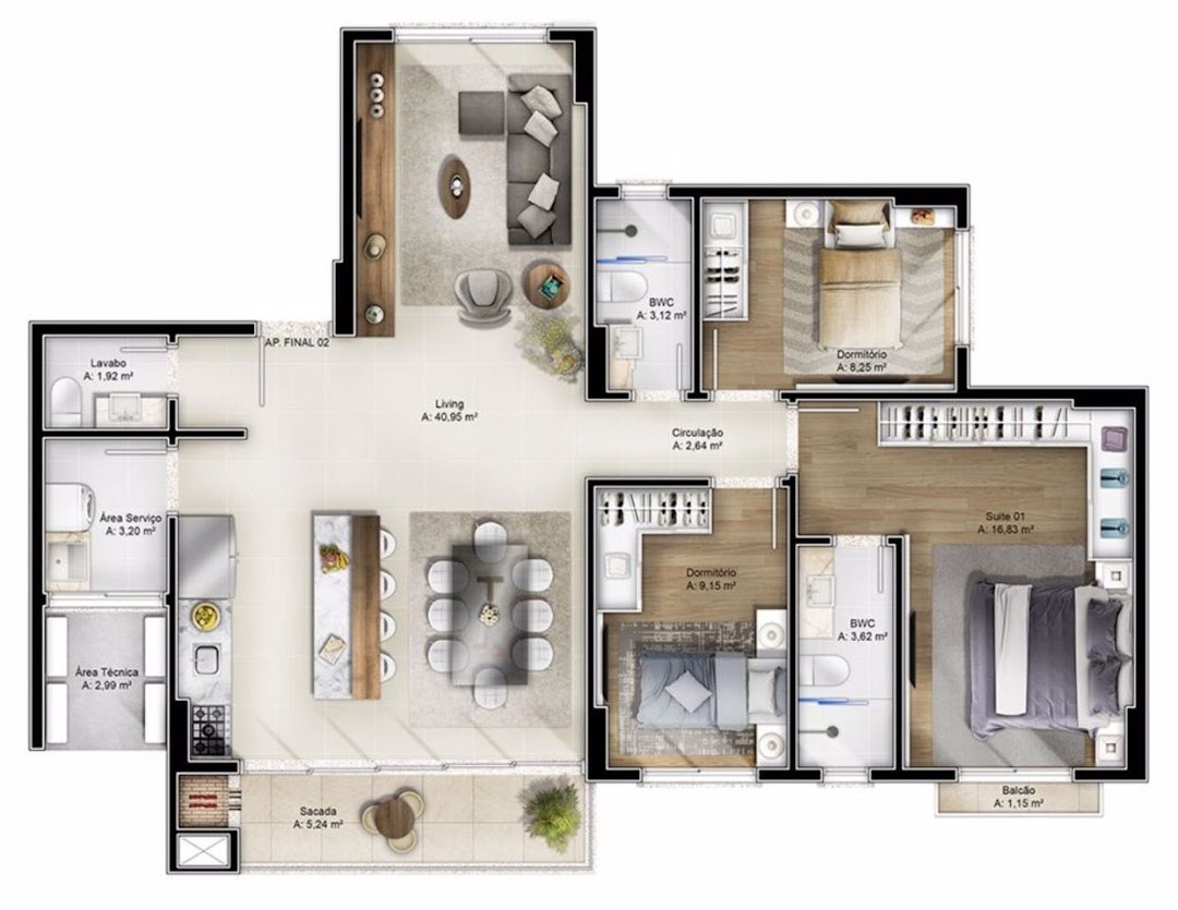 Apartamento, 3 quartos, 132 m² - Foto 8