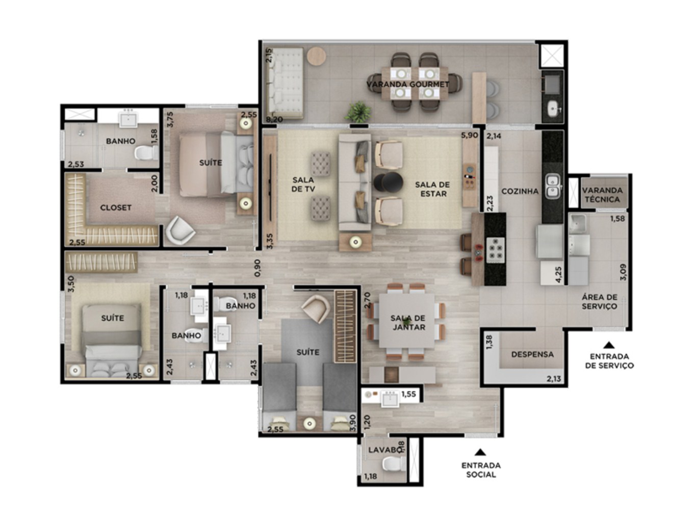 Apartamento, 3 quartos, 141 m² - Foto 17