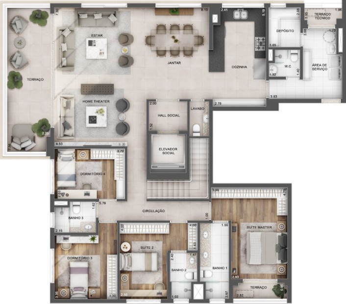 Apartamento, 4 quartos, 213 m² - Foto 48