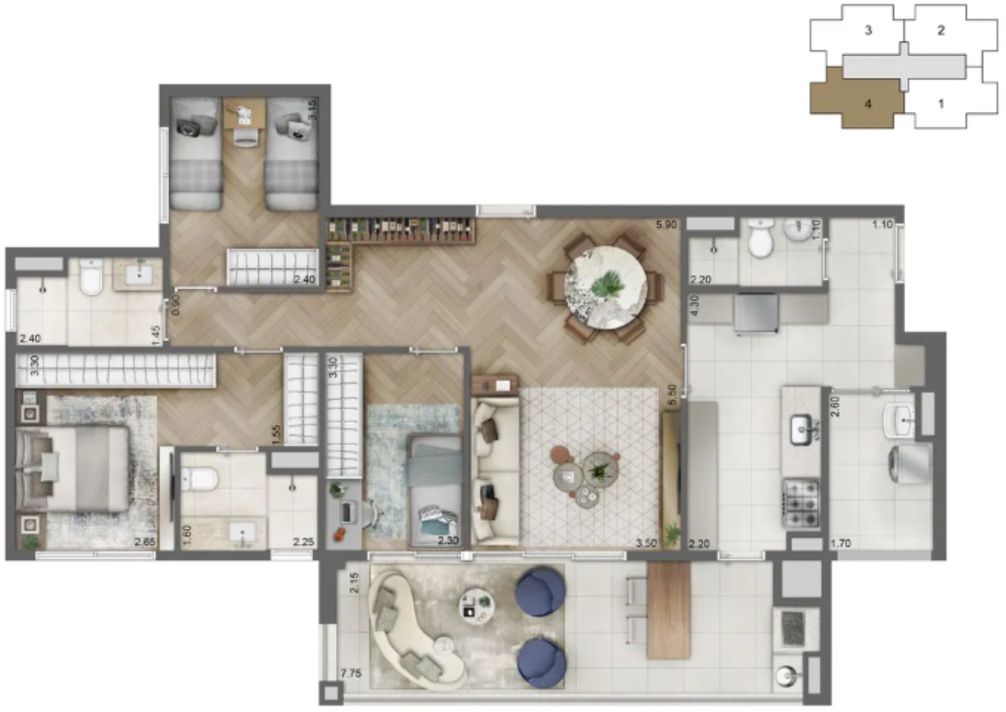 Apartamento, 4 quartos, 136 m² - Foto 29
