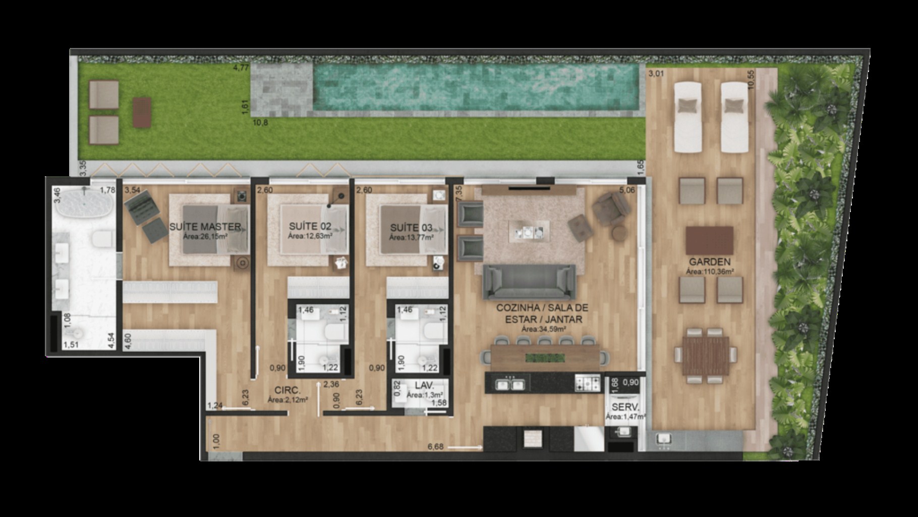 Apartamento, 3 quartos, 197 m² - Foto 26