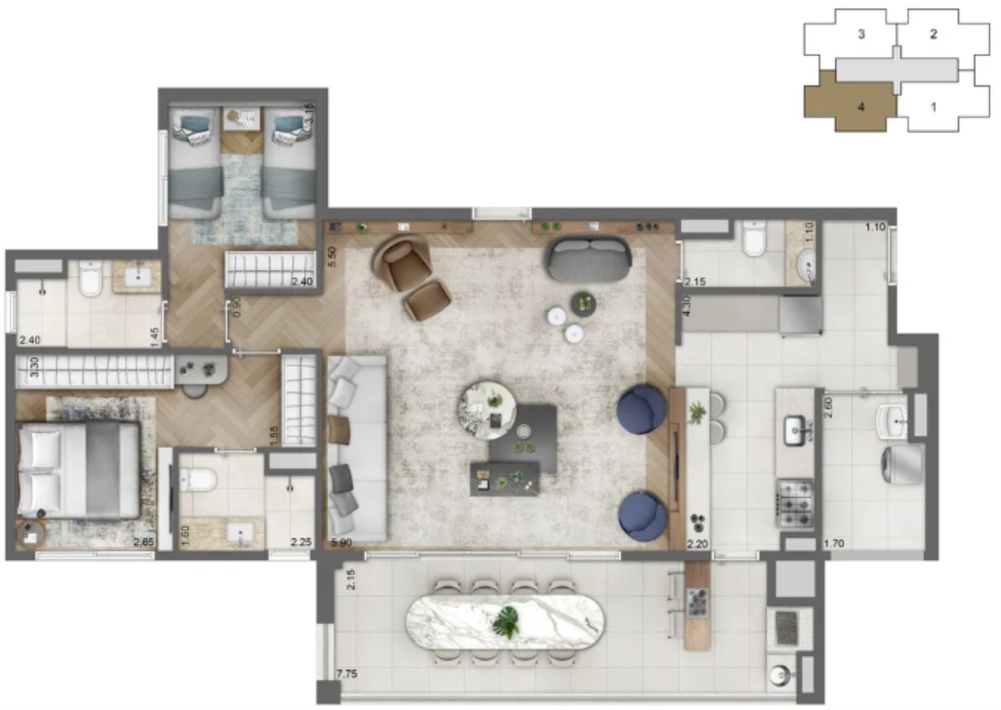 Apartamento, 4 quartos, 136 m² - Foto 26