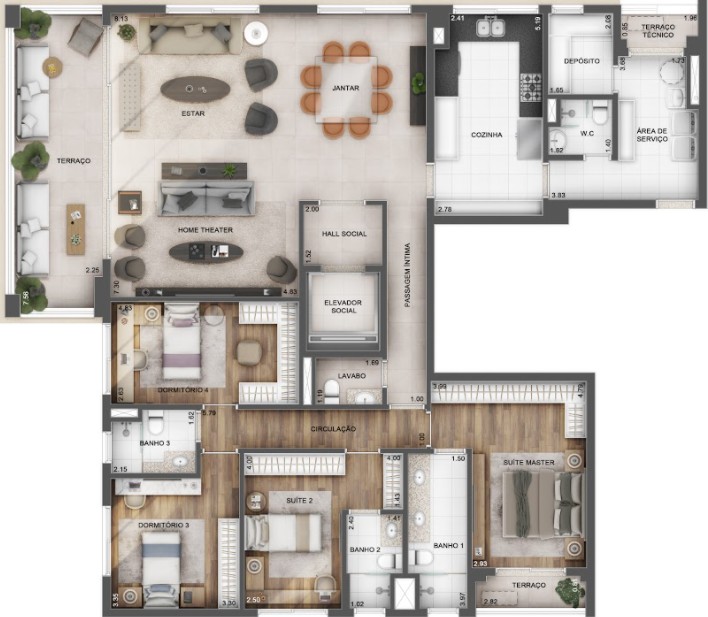 Apartamento, 4 quartos, 213 m² - Foto 45