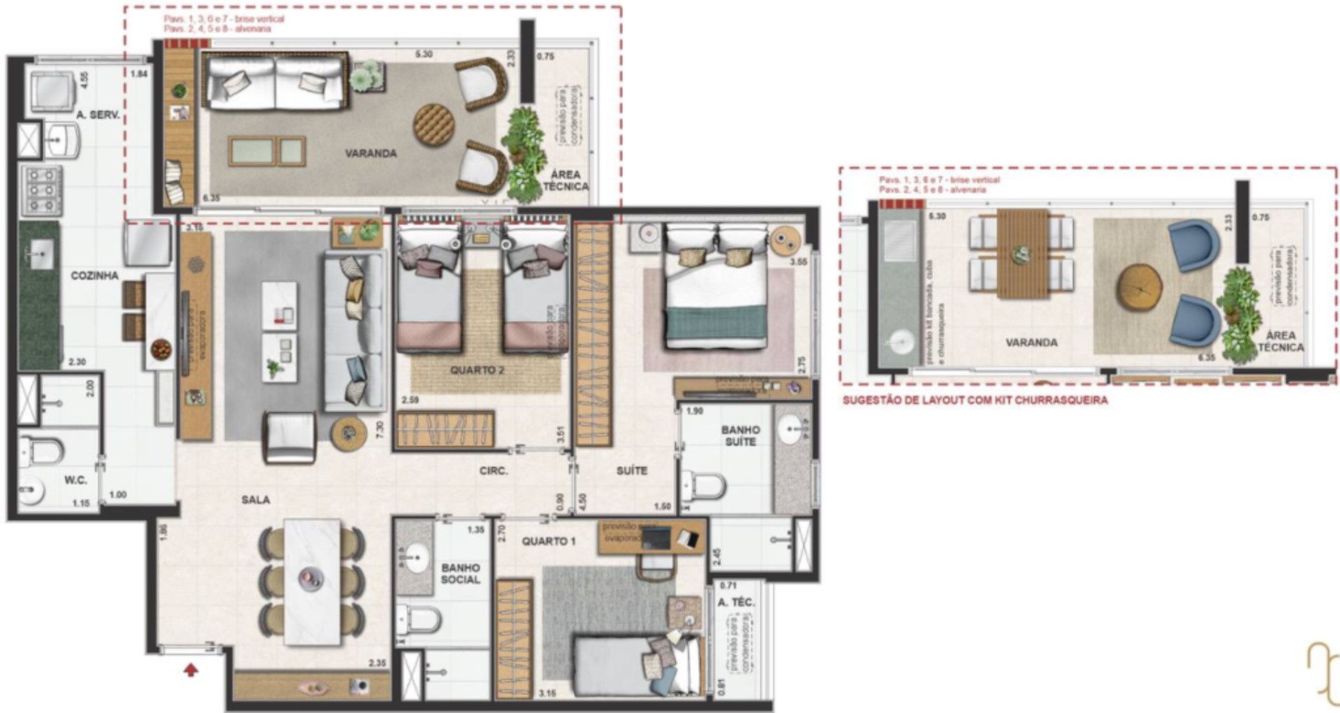 Apartamento, 3 quartos, 91 m² - Foto 72