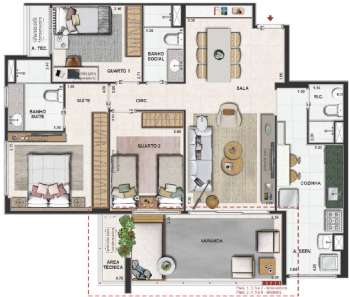 Apartamento, 3 quartos, 91 m² - Foto 73