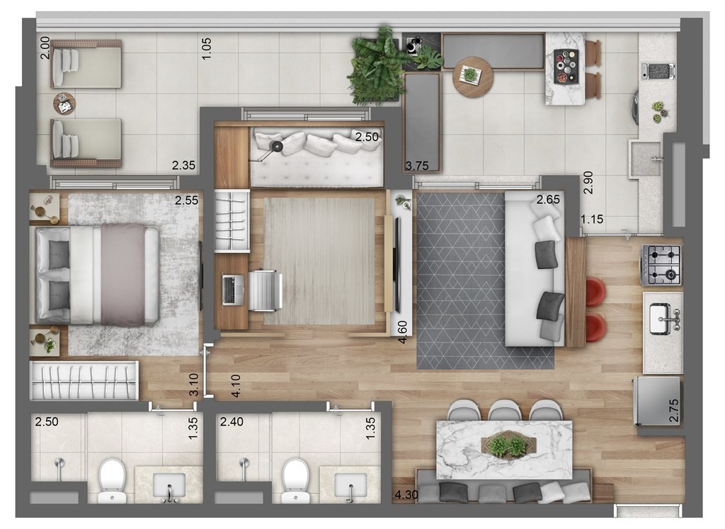 Apartamento, 2 quartos, 70 m² - Foto 16