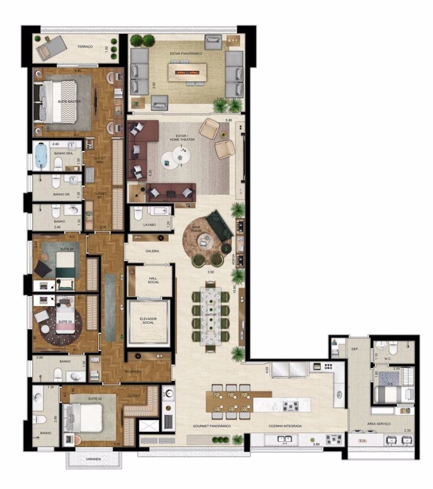 Apartamento, 4 quartos, 252 m² - Foto 6