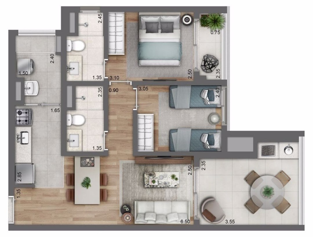 Apartamento, 2 quartos, 91 m² - Foto 8