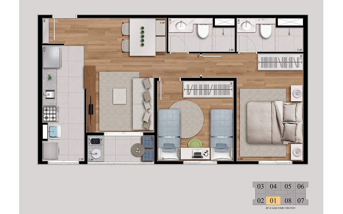 Apartamento, 2 quartos, 54 m² - Foto 15