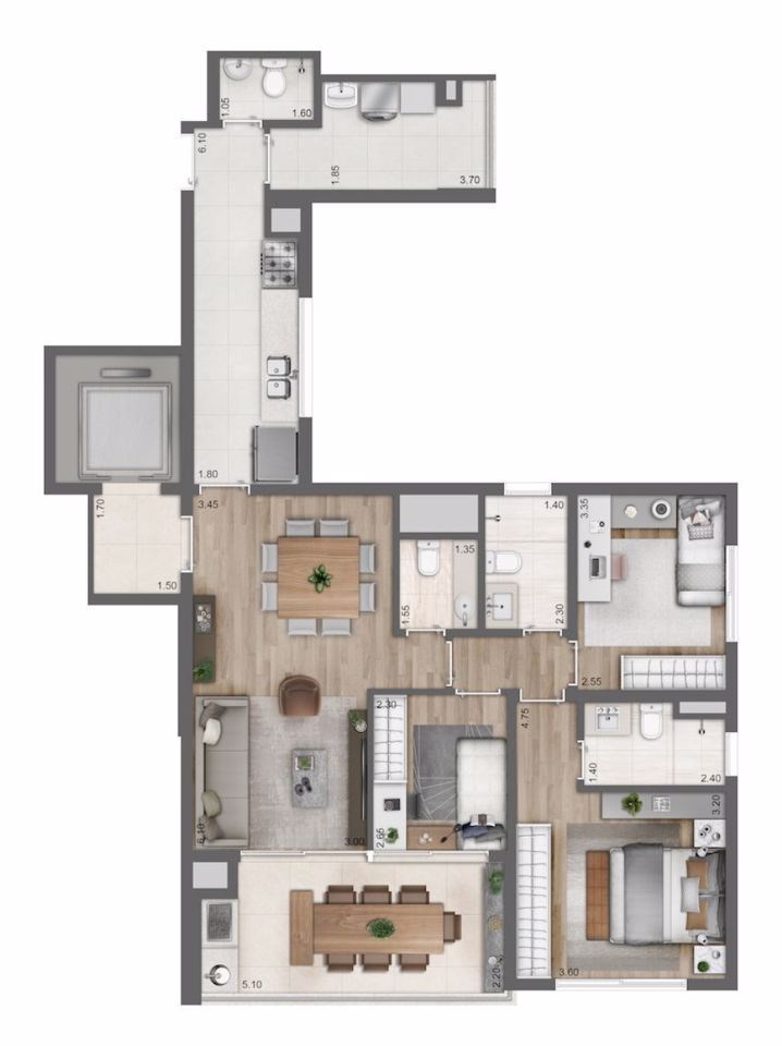 Apartamento, 3 quartos, 146 m² - Foto 3