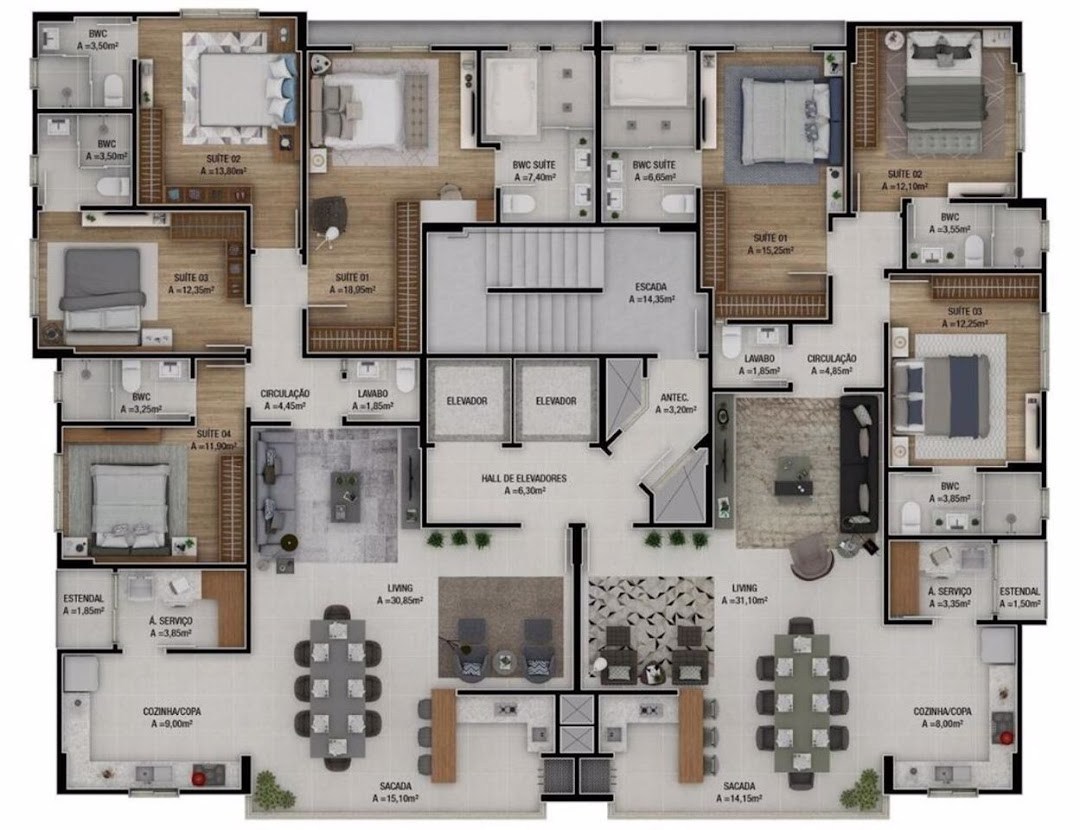 Apartamento, 3 quartos, 132 m² - Foto 9