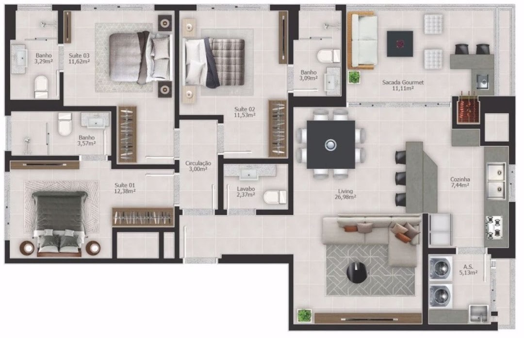 Apartamento, 3 quartos, 115 m² - Foto 12