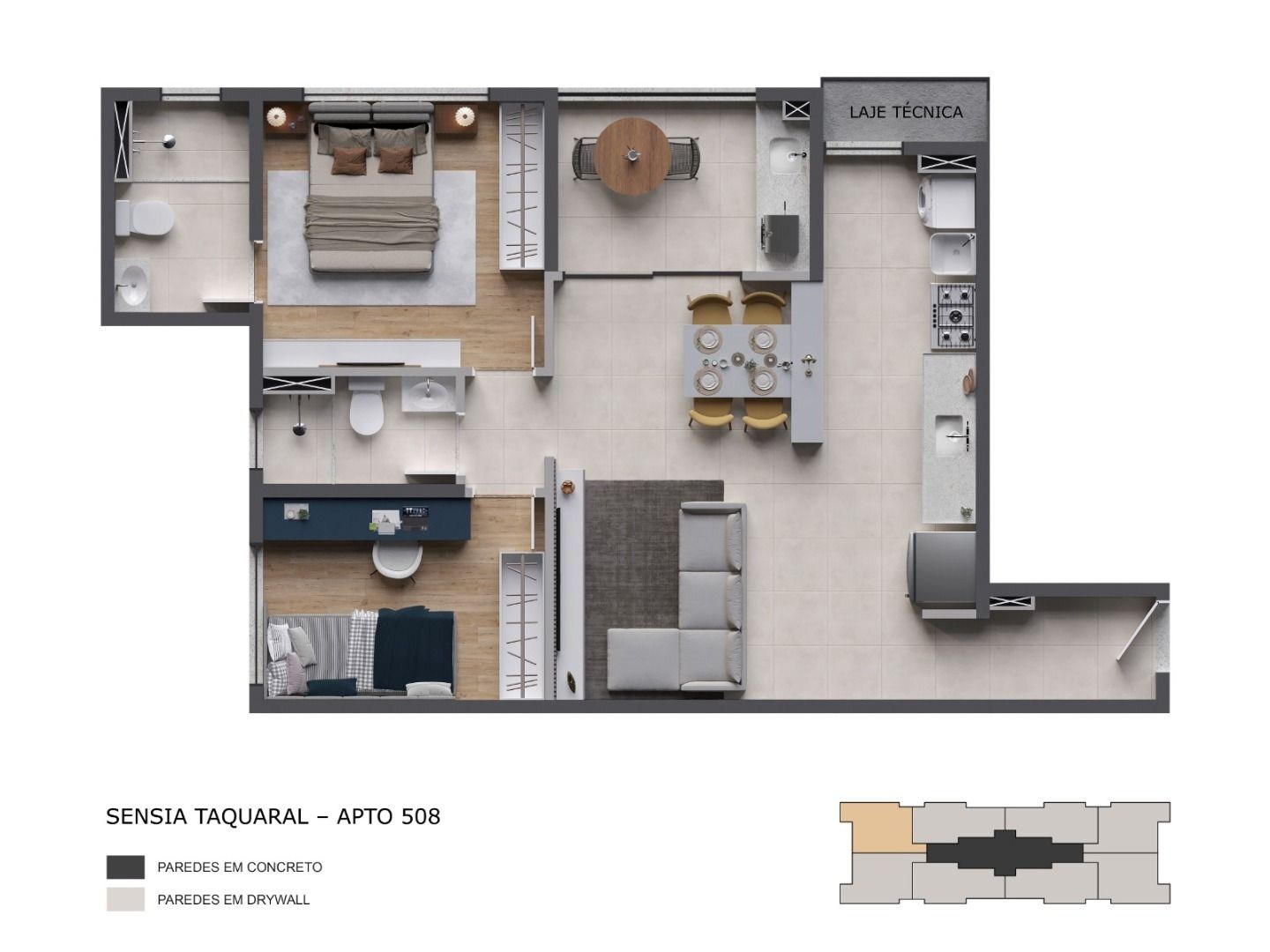 Apartamento, 2 quartos, 63 m² - Foto 1