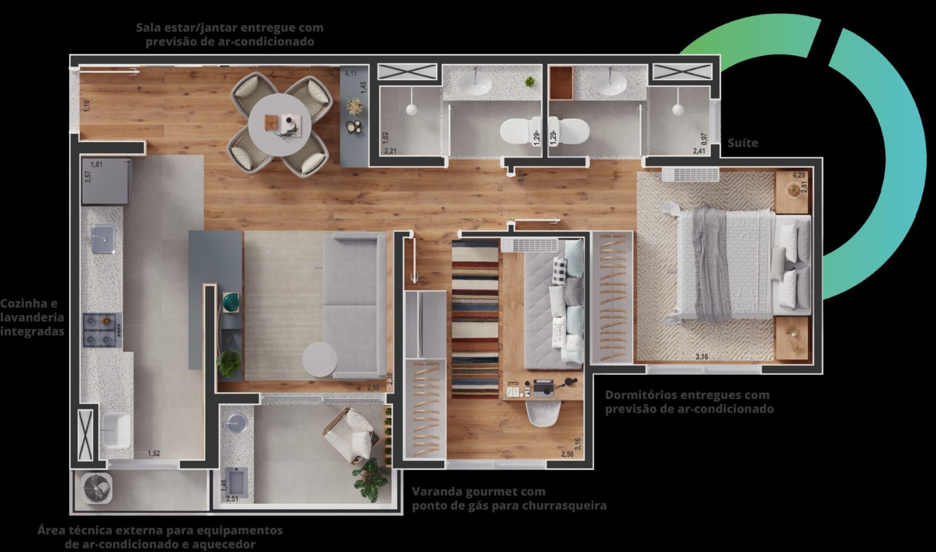 Apartamento, 2 quartos, 58 m² - Foto 13