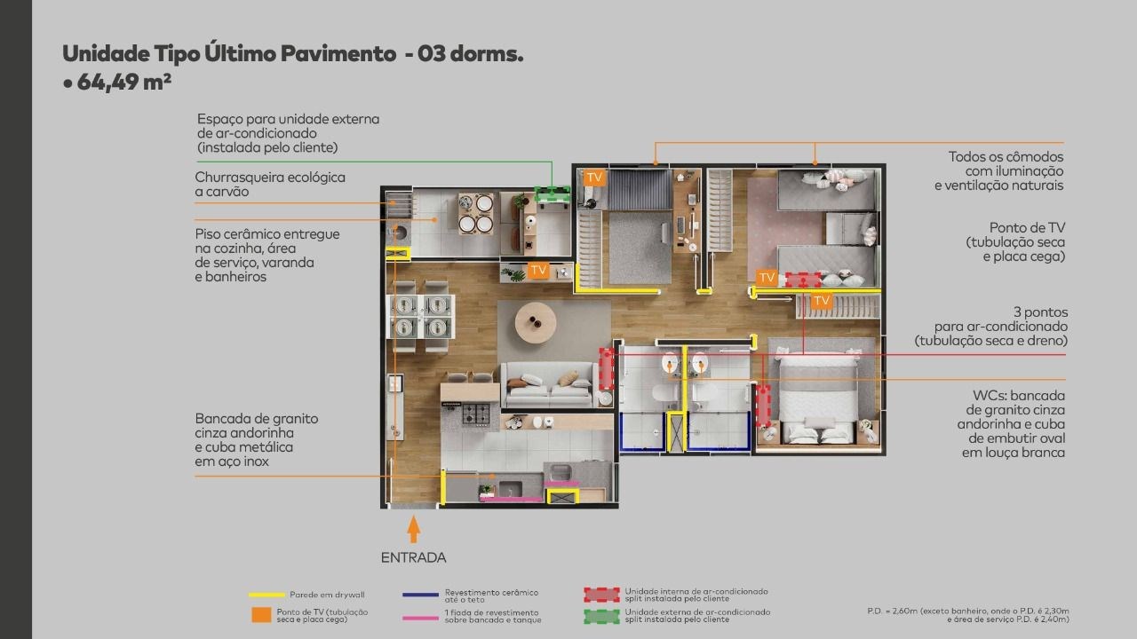 Apartamento, 3 quartos, 69 m² - Foto 14