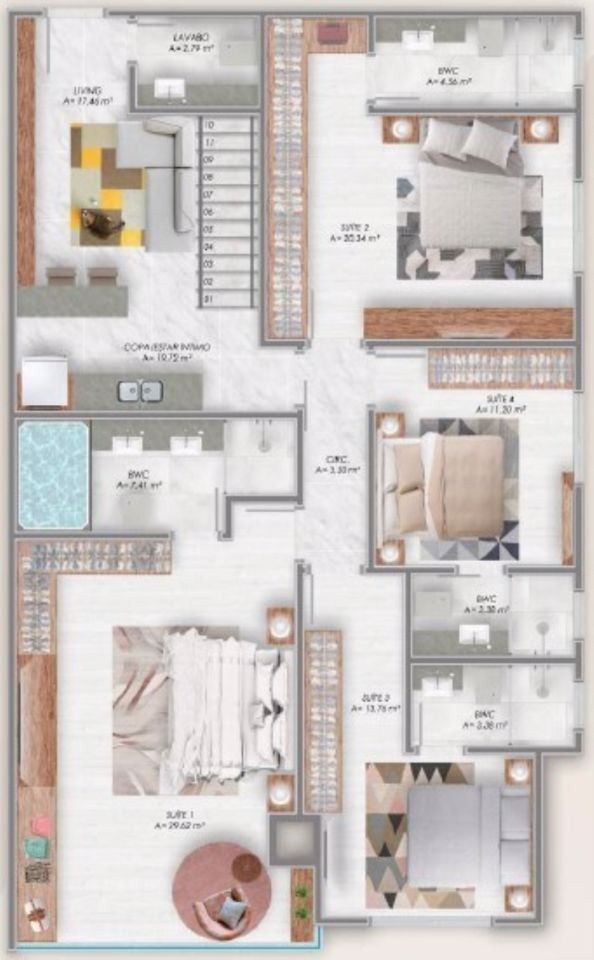 Apartamento, 3 quartos, 137 m² - Foto 3