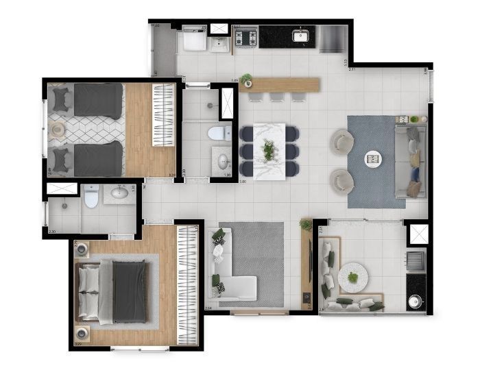 Apartamento, 3 quartos, 74 m² - Foto 22