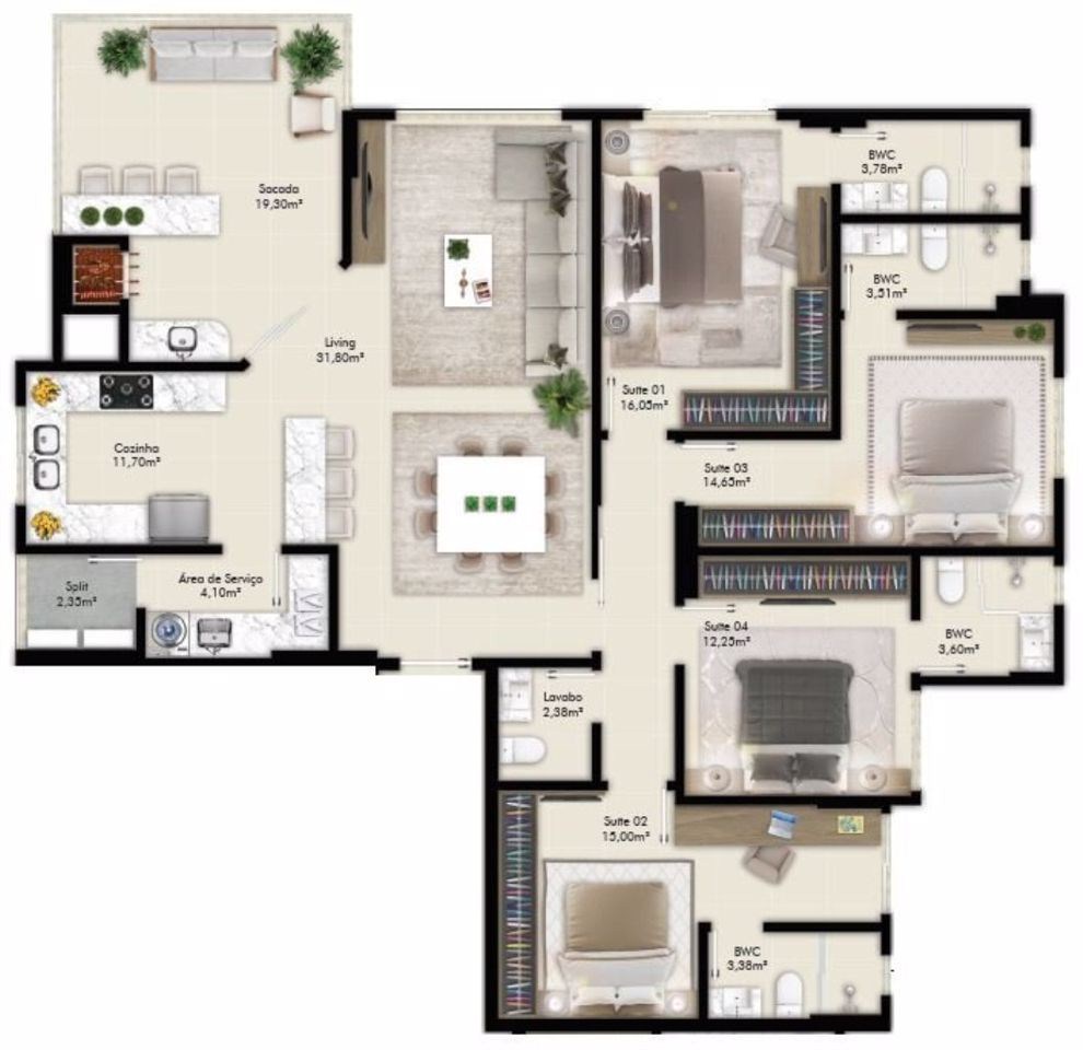 Apartamento, 4 quartos, 167 m² - Foto 1