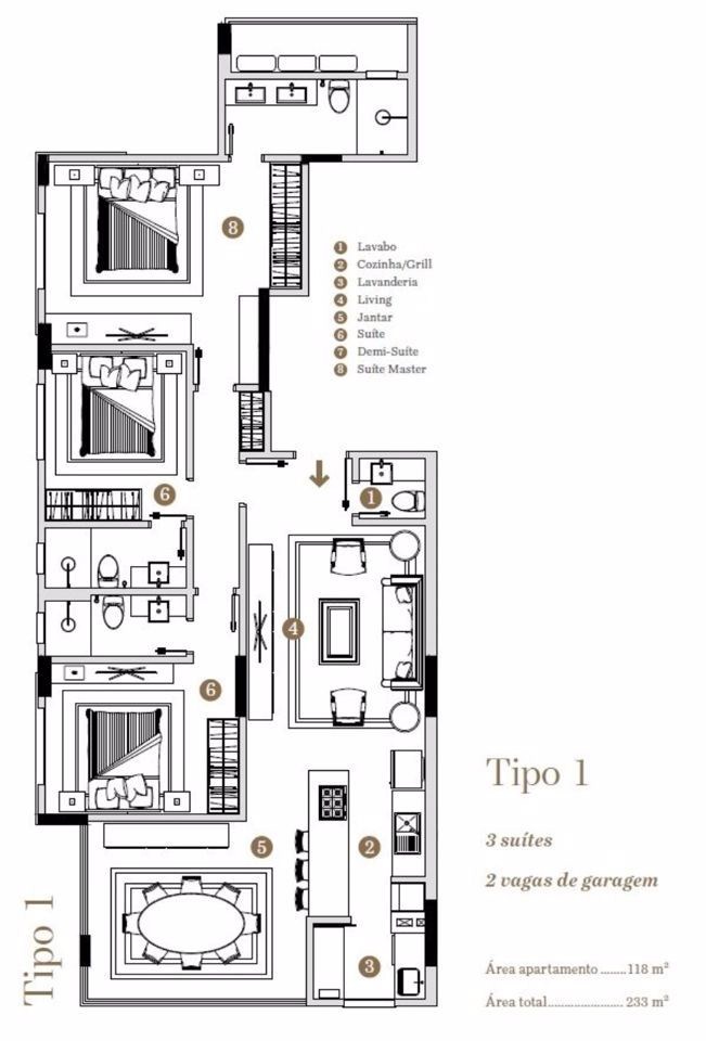 Apartamento, 3 quartos, 118 m² - Foto 3