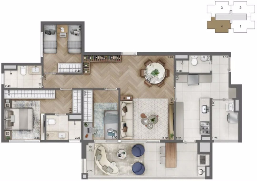 Apartamento, 4 quartos, 187 m² - Foto 18