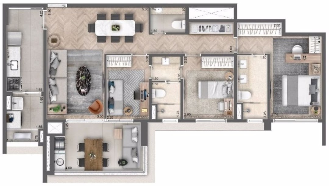 Apartamento, 3 quartos, 139 m² - Foto 3