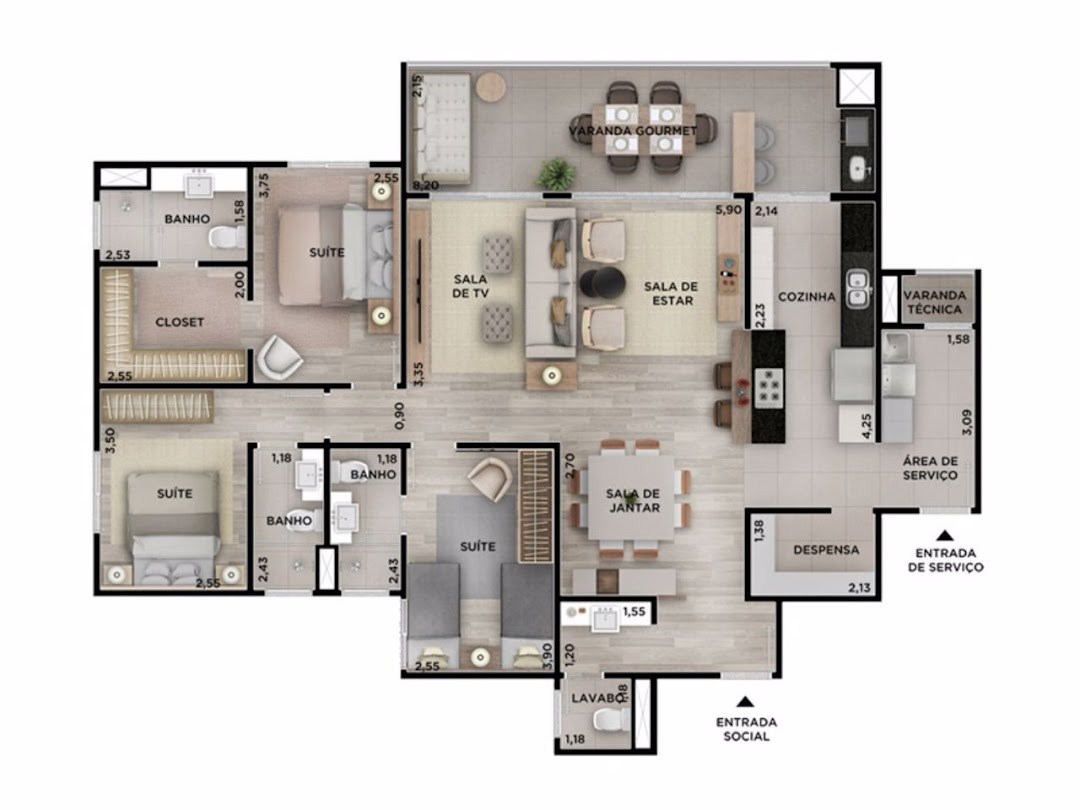 Apartamento, 3 quartos, 141 m² - Foto 6