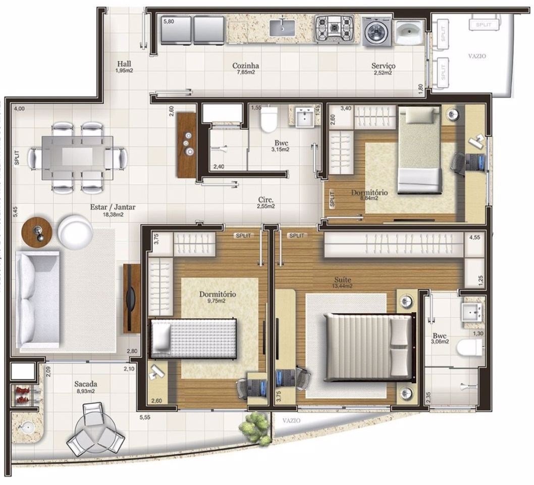 Apartamento, 3 quartos, 91 m² - Foto 5