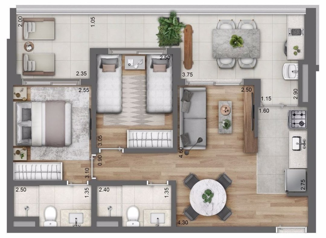 Apartamento, 2 quartos, 91 m² - Foto 9