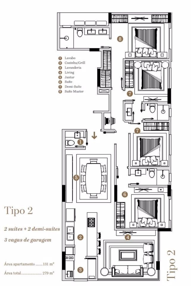 Apartamento, 4 quartos, 131 m² - Foto 2