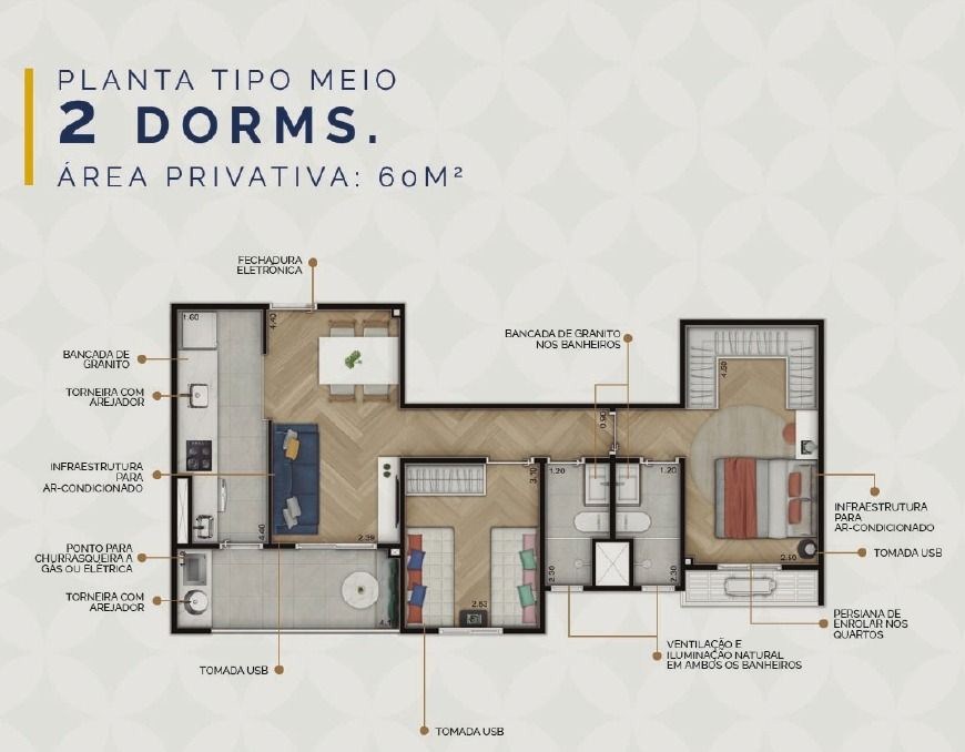 Apartamento, 2 quartos, 60 m² - Foto 5