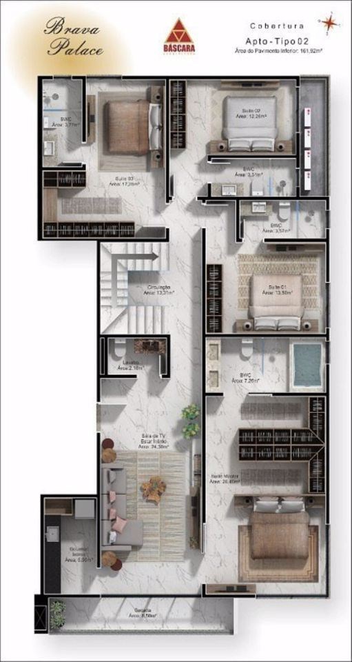Apartamento, 3 quartos, 172 m² - Foto 12