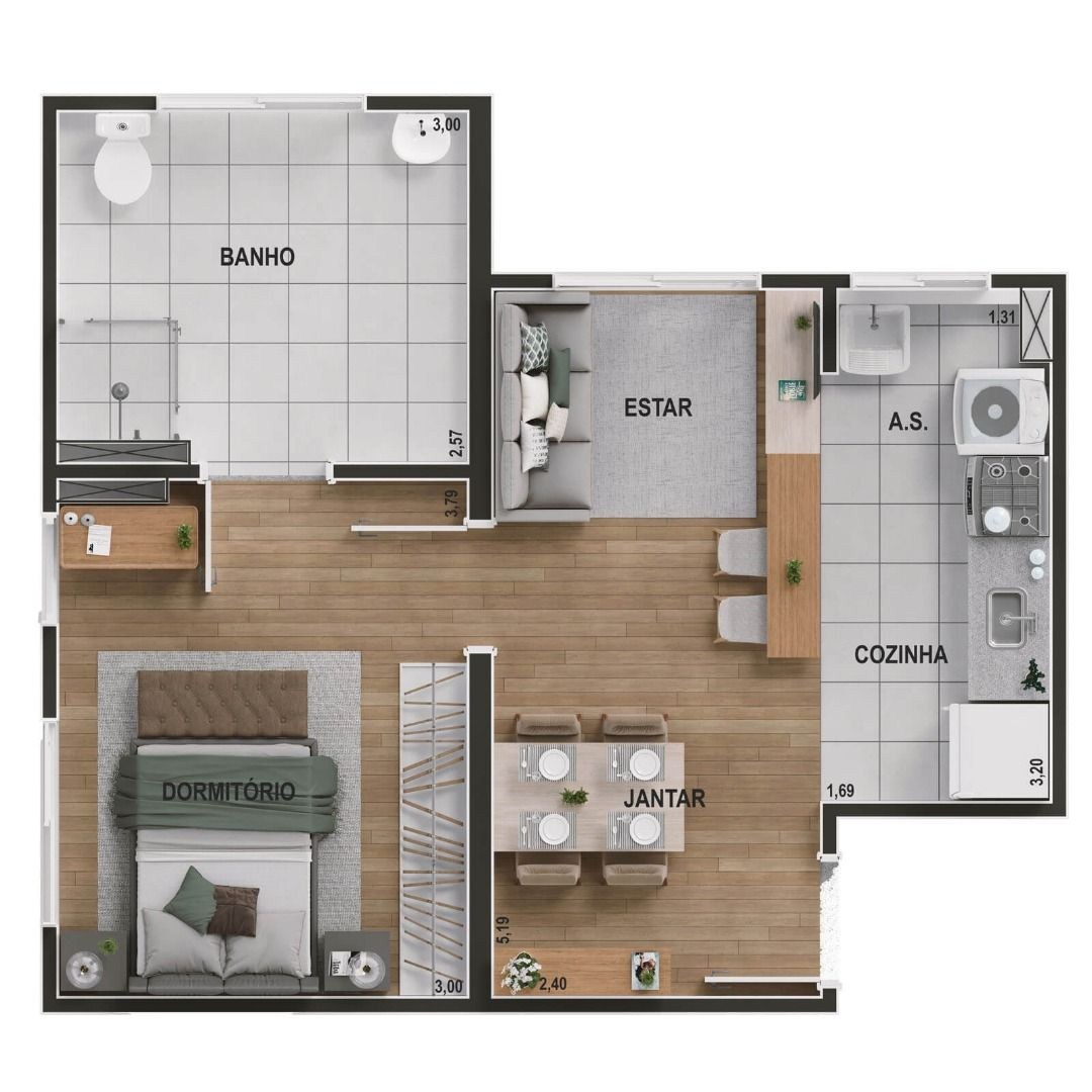 Apartamento, 2 quartos, 43 m² - Foto 8