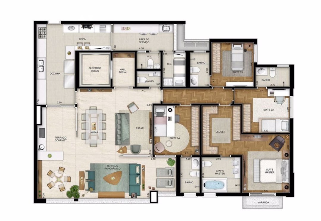 Apartamento, 4 quartos, 252 m² - Foto 4