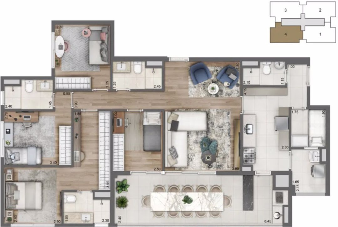 Apartamento, 4 quartos, 136 m² - Foto 19
