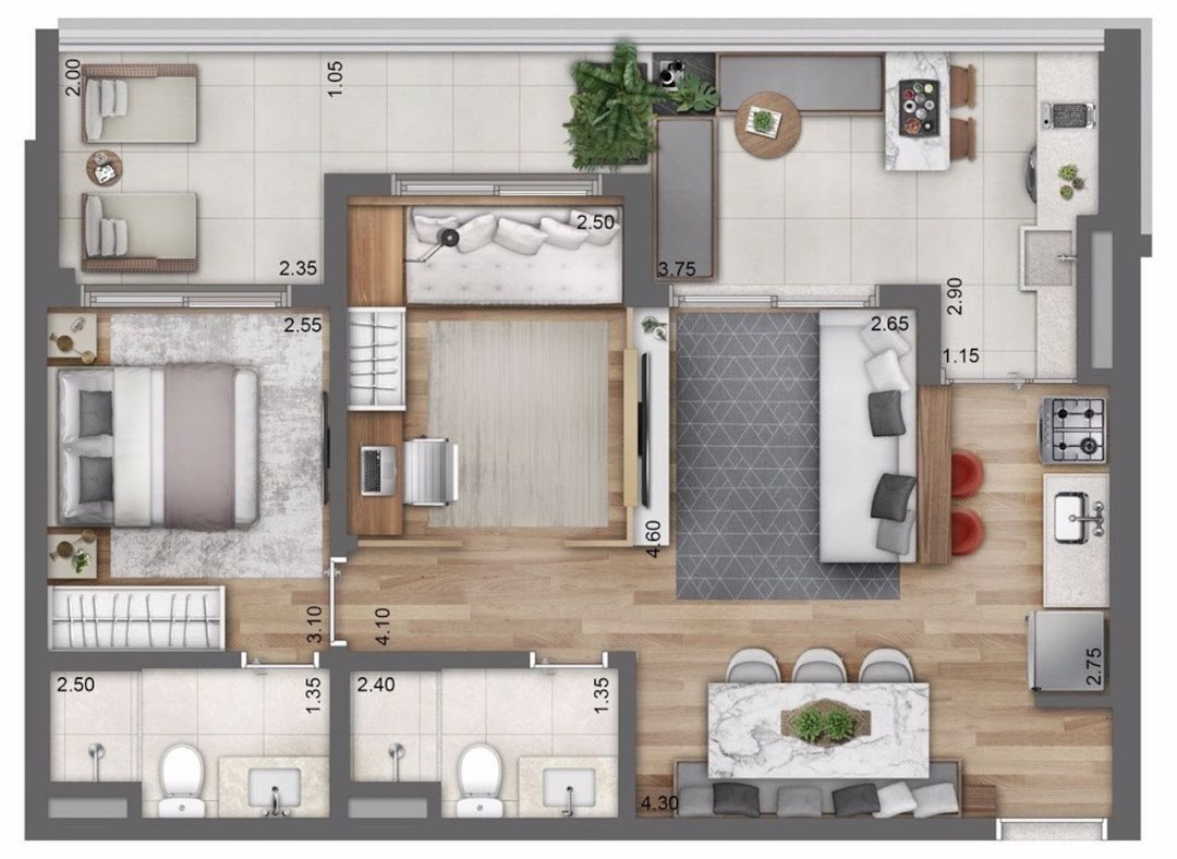 Apartamento, 2 quartos, 91 m² - Foto 4