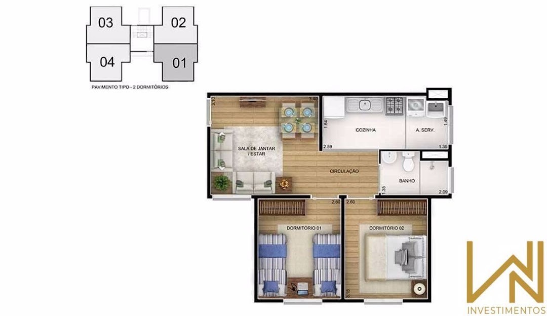 Apartamento, 2 quartos, 48 m² - Foto 6