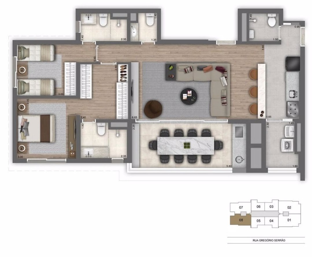 Apartamento, 3 quartos, 131 m² - Foto 7