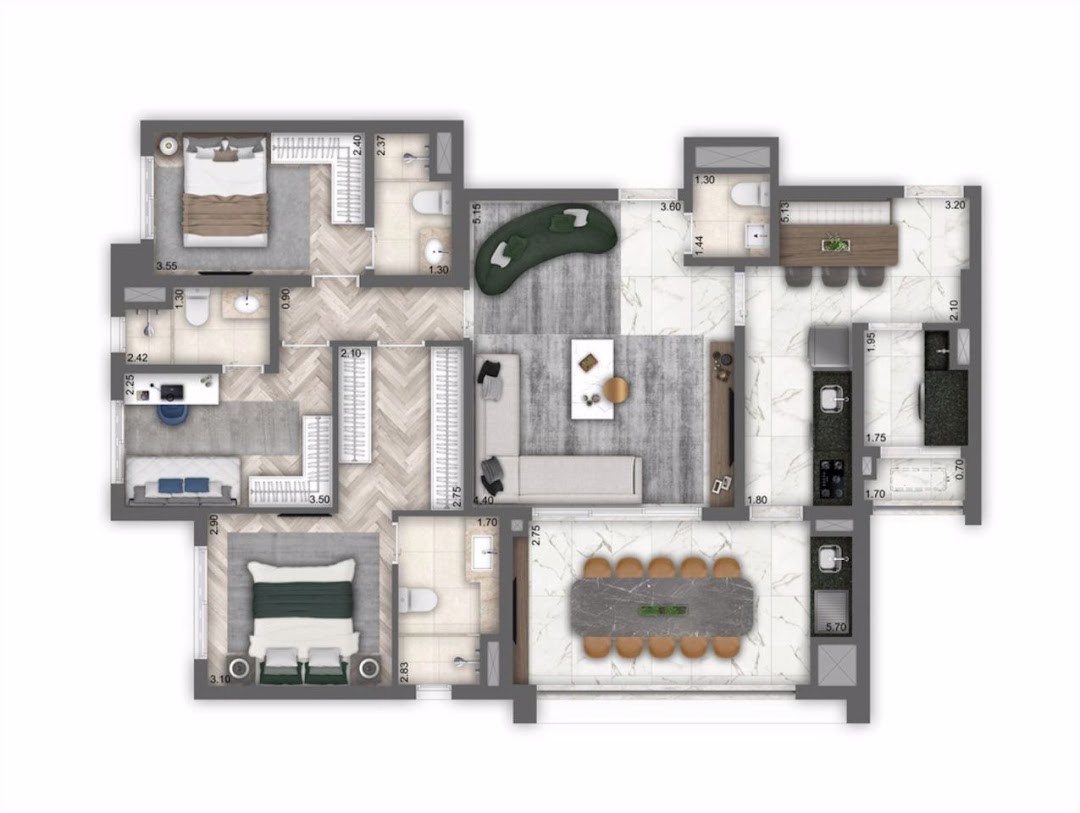 Apartamento, 3 quartos, 184 m² - Foto 1