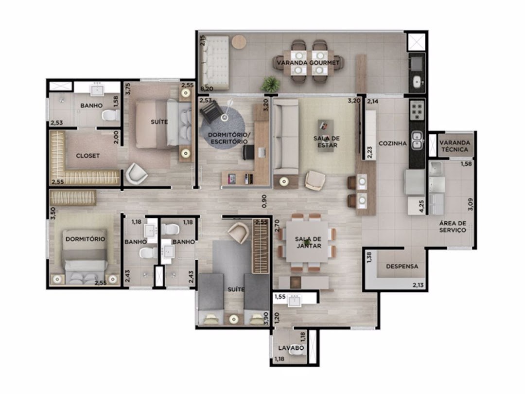 Apartamento, 3 quartos, 141 m² - Foto 14