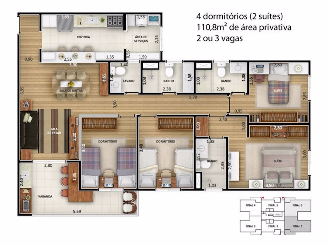 Apartamento, 4 quartos, 110 m² - Foto 7