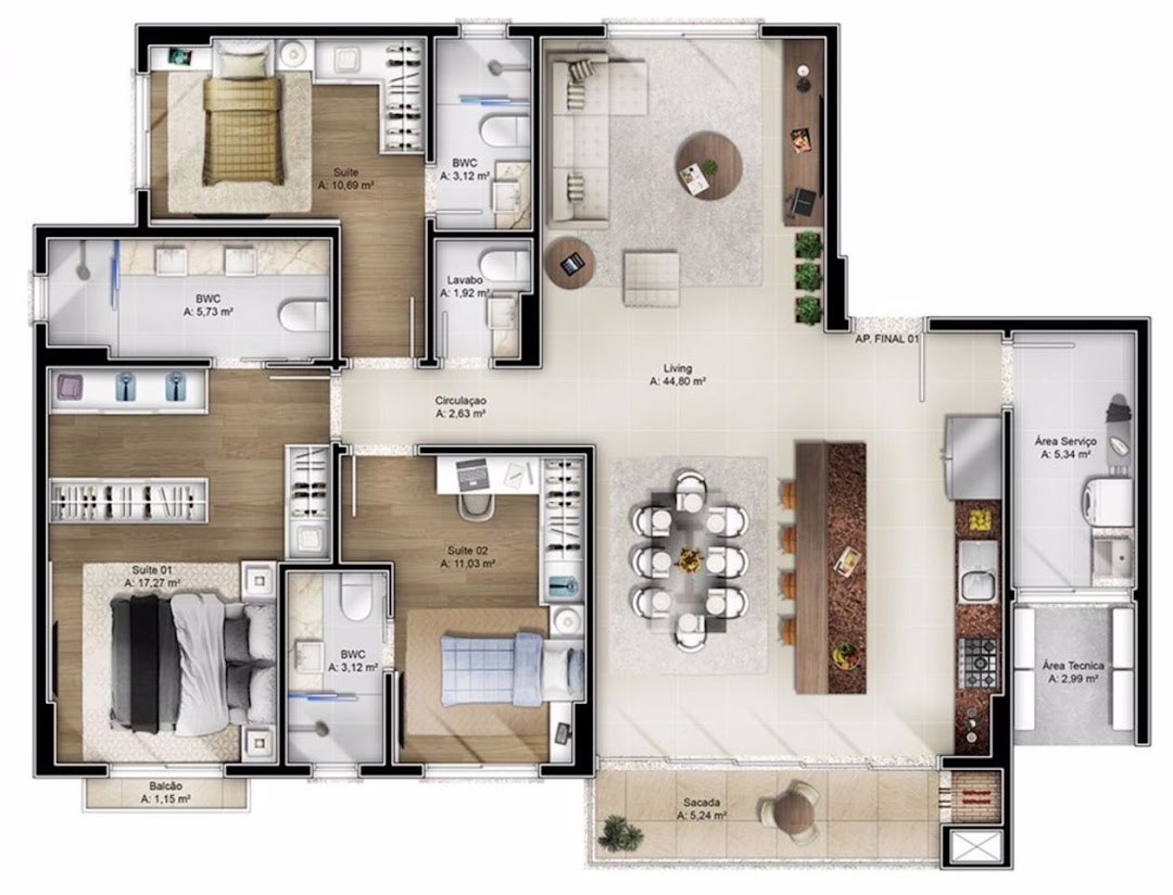 Apartamento, 3 quartos, 122 m² - Foto 9