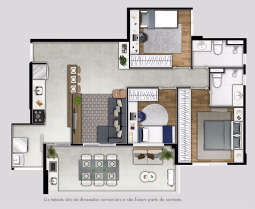 Apartamento, 3 quartos, 84 m² - Foto 2